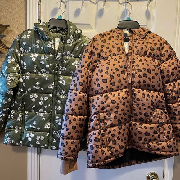 Girls Where Abouts Army Green Floral Coat and Animal Print Coat NWT Size 16 - Picture 15 of 16